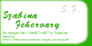 szabina fehervary business card